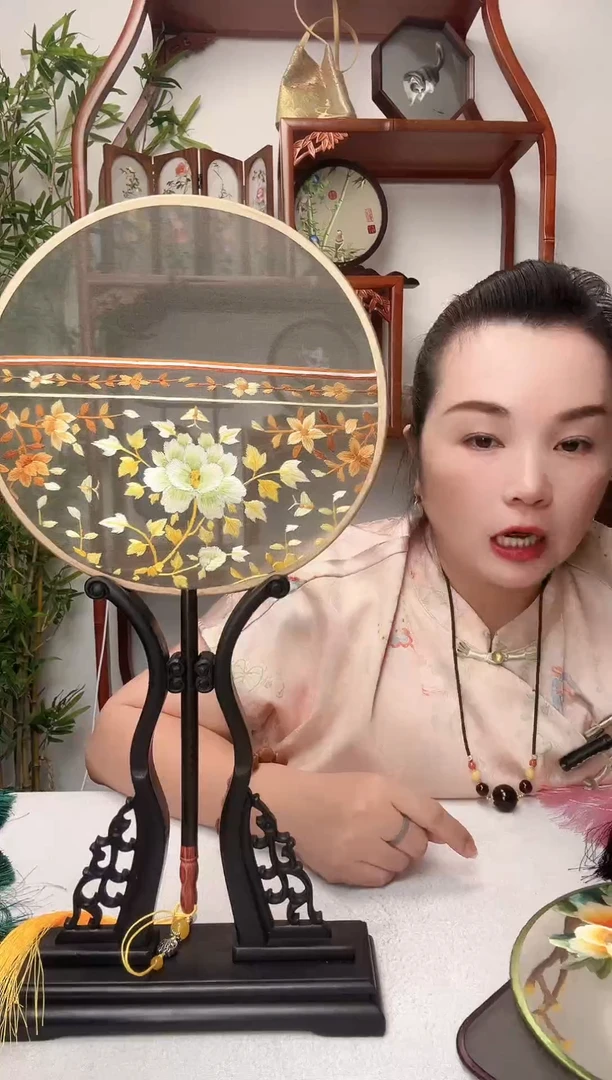 刺绣团扇-双面绣花