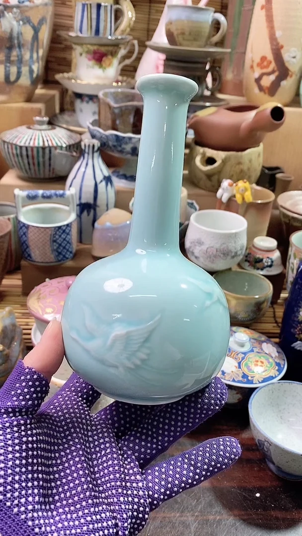 【闪购商品】瓷片青瓷花器青瓷花器
