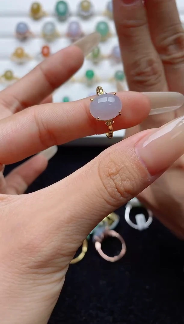 翡翠戒指银S925镶嵌.
