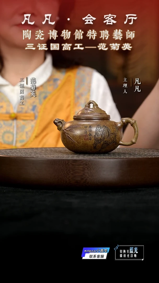 茶壶紫砂ZYLQ137范菊英仿古竹虎皮金砂250