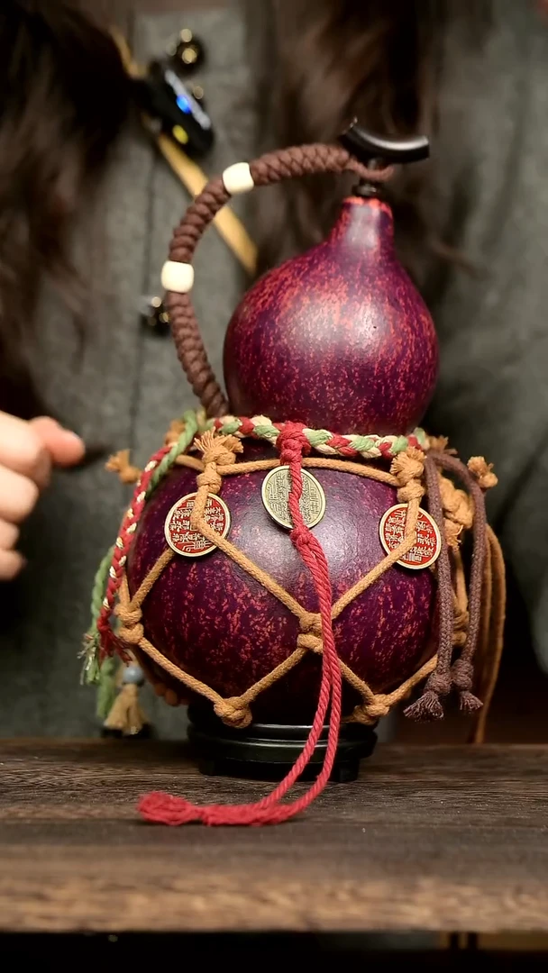 796号中药煮色  1250ml左右 大漆葫芦水壶/酒壶 一物一拍