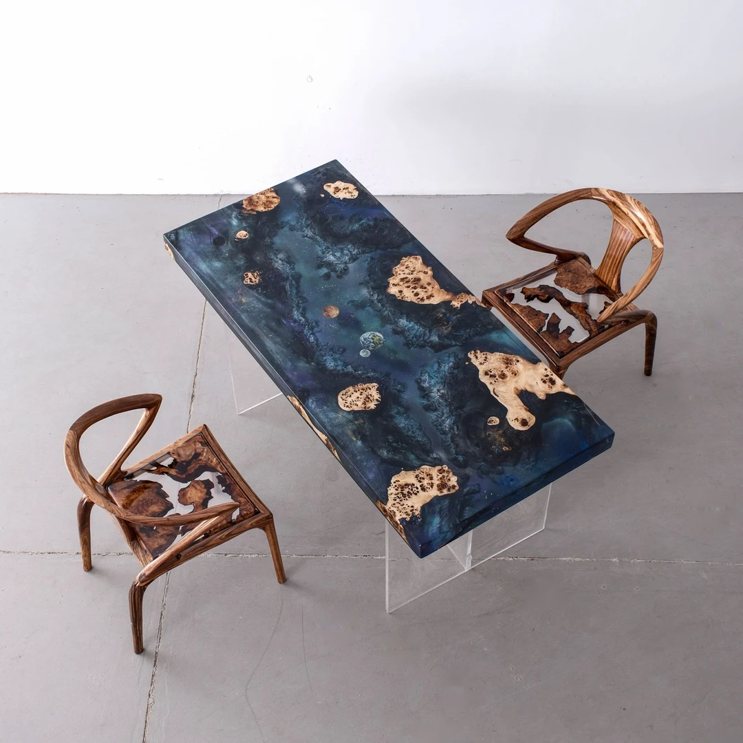 法国白杨木树脂星空桌168-78-8.5树脂大板