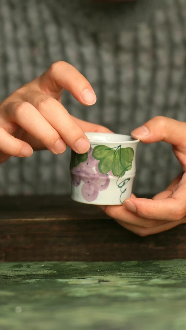 陶瓷青诗集手工手绘瓷器
