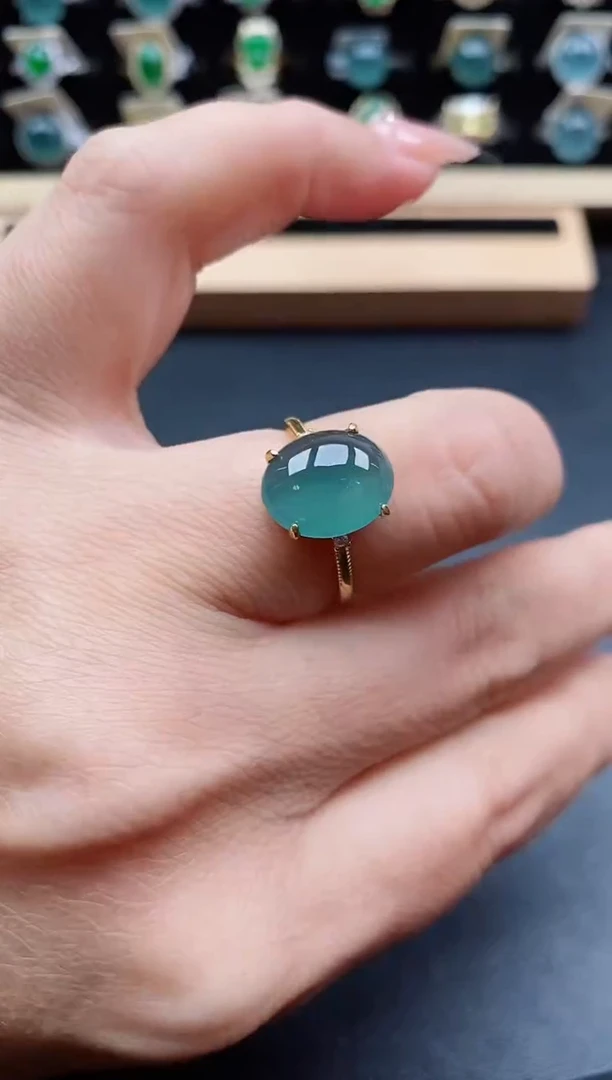 银S925镶嵌戒指翡翠1