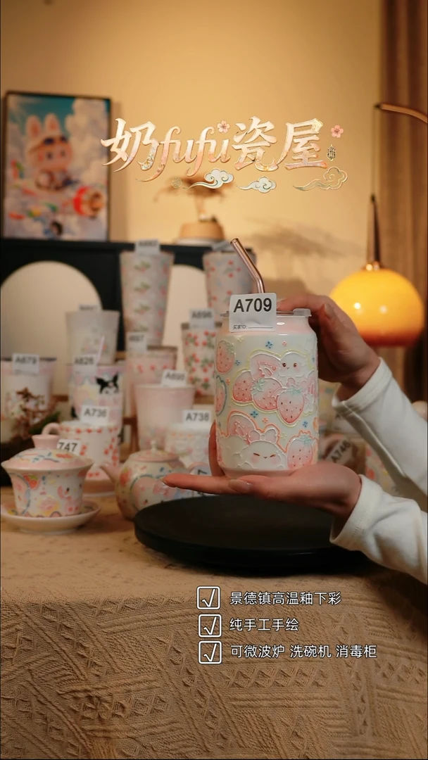 景德镇高温釉下彩立体釉创意瓷