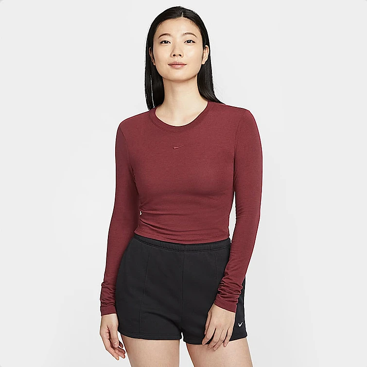 Nike耐克女子显瘦紧身打底圆领运动休闲长袖-HF5323-625