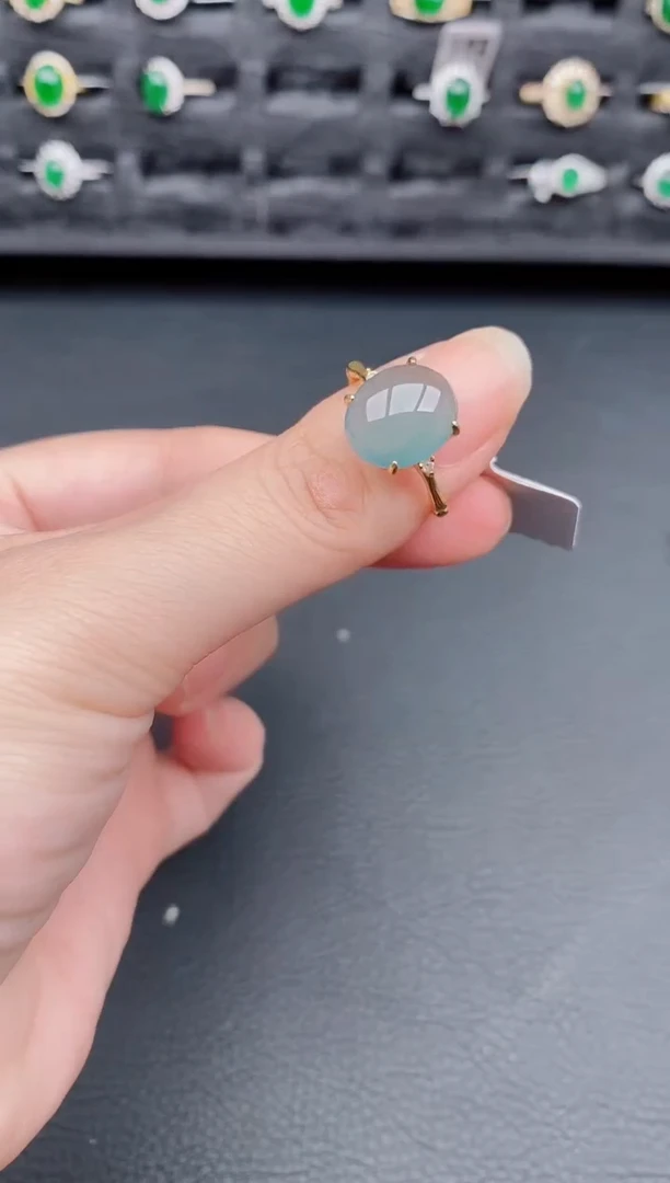 银S925镶嵌戒指翡翠天然a货翡翠114