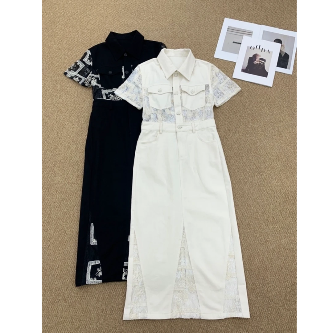 A3063法式提花镂空无袖圆领连衣裙