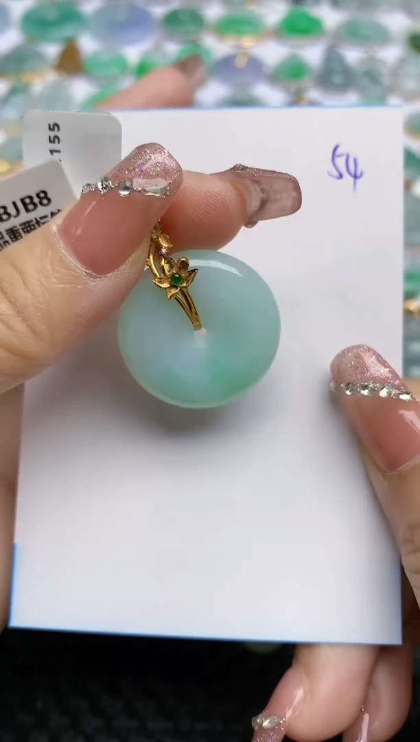 【闪购商品】翡翠颈饰18K金镶嵌天然A货翡翠 54