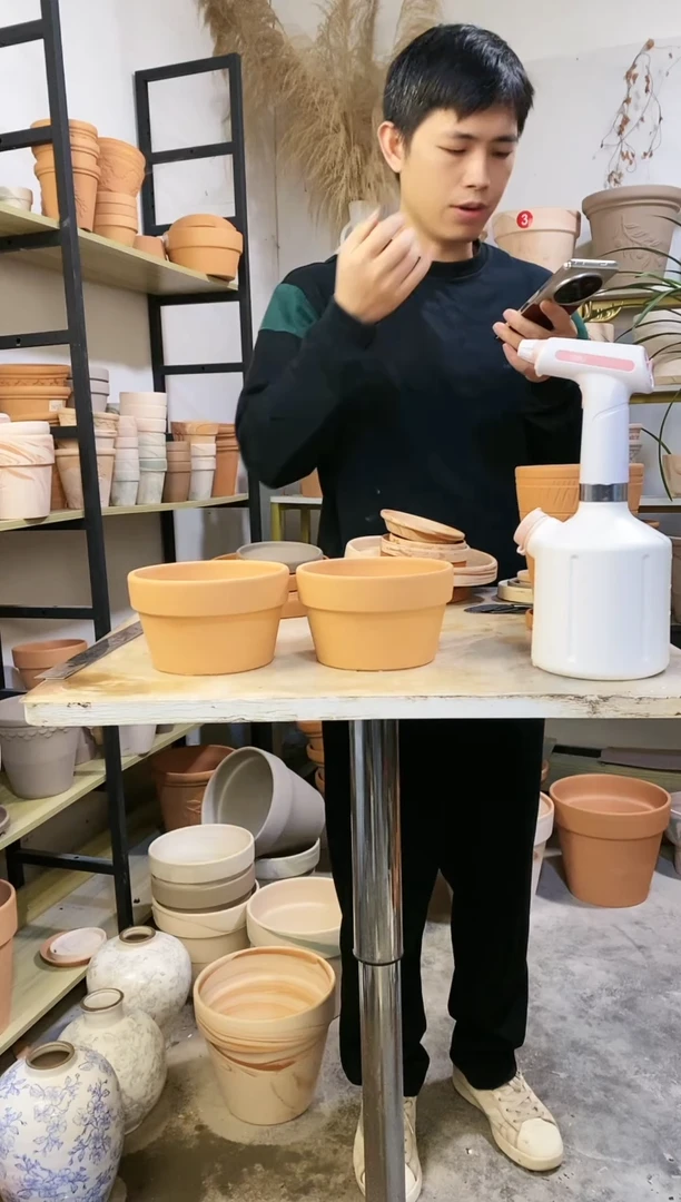 【闪购商品】陶15*9红陶矮盆 2盆无托