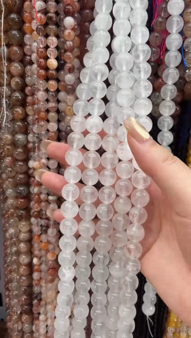 未镶嵌珠宝半成品水晶12mm白幽灵