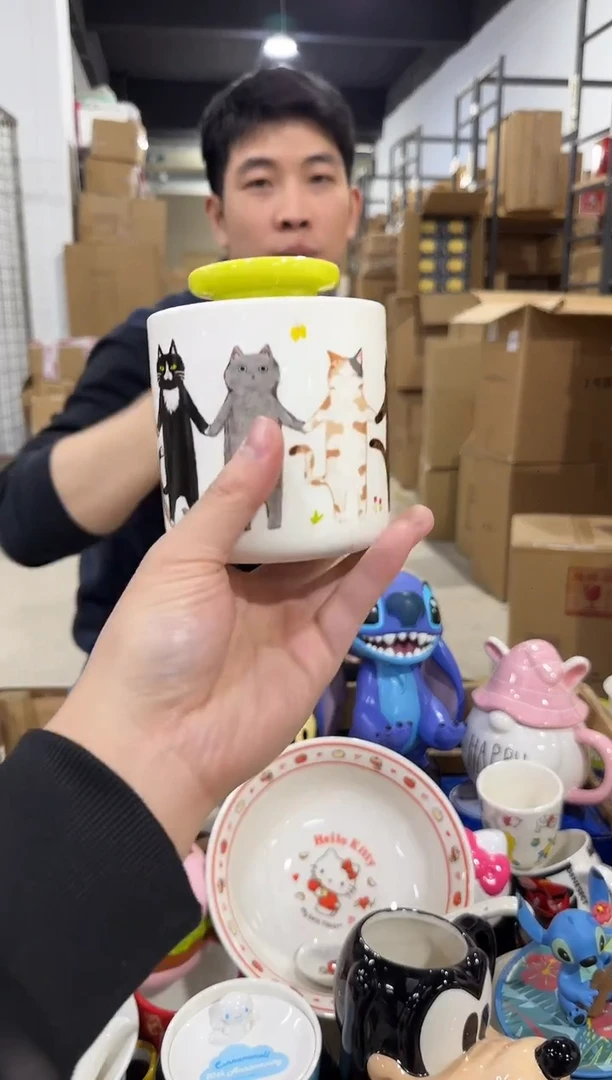 瓷片陶瓷猫猫收纳罐