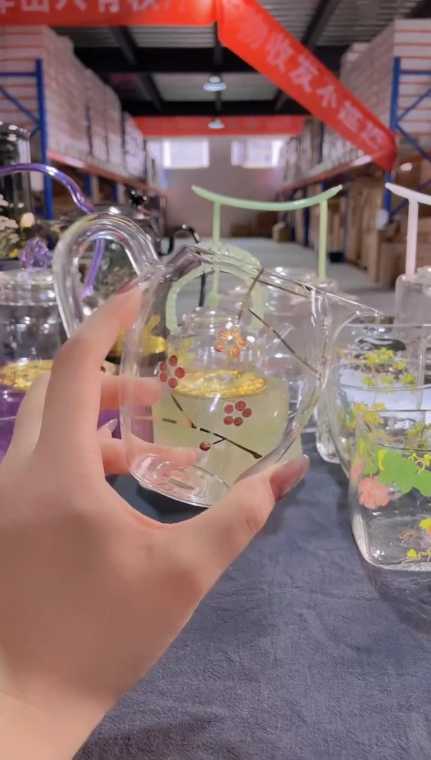 玻璃手工艺品手绘雕刻梅花公杯