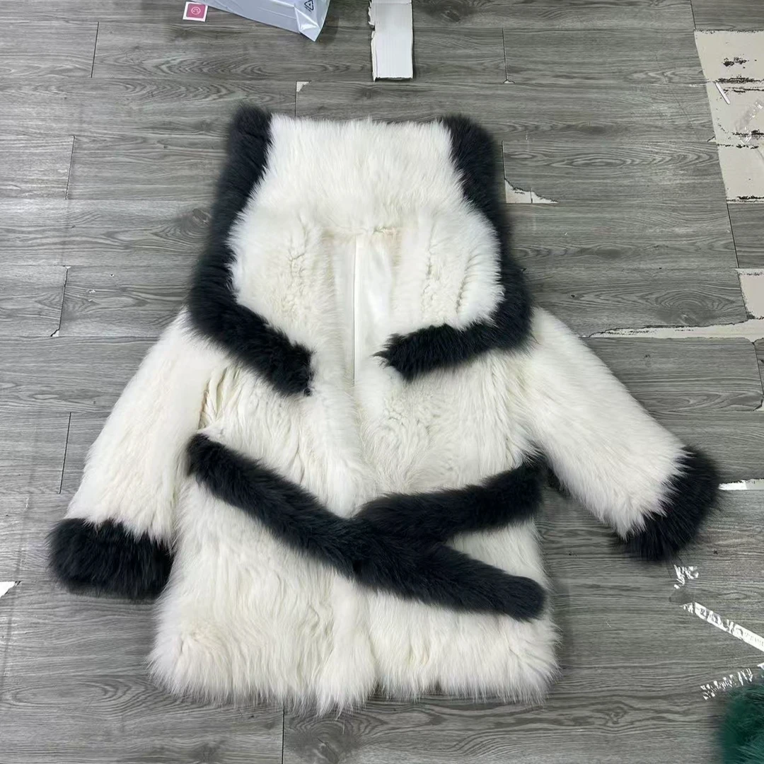 【高高甄选】中长款带腰带款毛毛外套