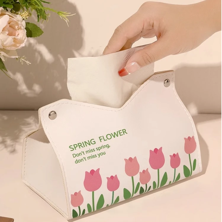 ins高颜值纸巾盒客厅抽纸盒家用创意餐桌纸抽盒皮革餐巾纸盒车载