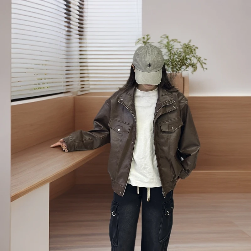 25630/皮衣潮牌外套2025春季新款