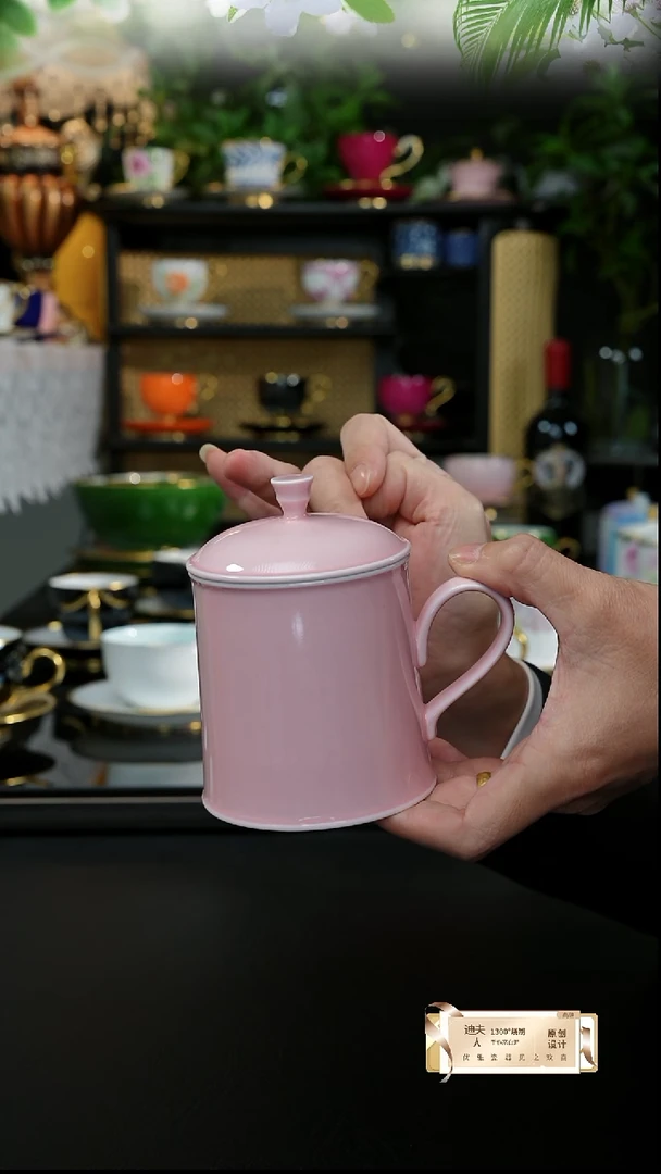 手工粉色盖杯，，，，，，，，，，