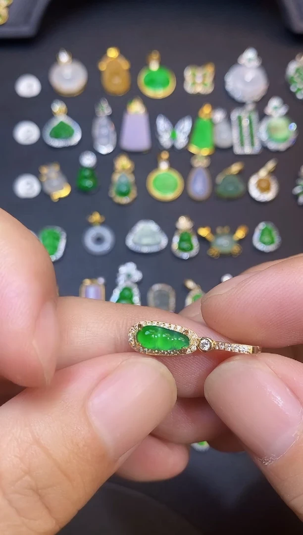 吊坠(不含链)银S925镶嵌翡翠1