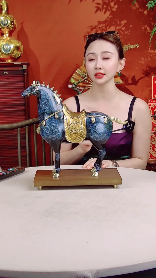 全黄铜摆件中号盛世唐马