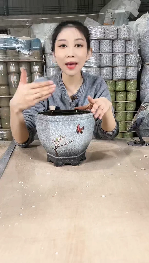 【闪购商品】陶瓷六角大理石纹梅花小号20x17