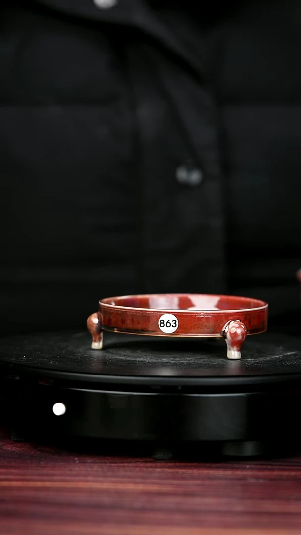 盖碗瓷863#李盼龙一级品原矿钧瓷三足洗