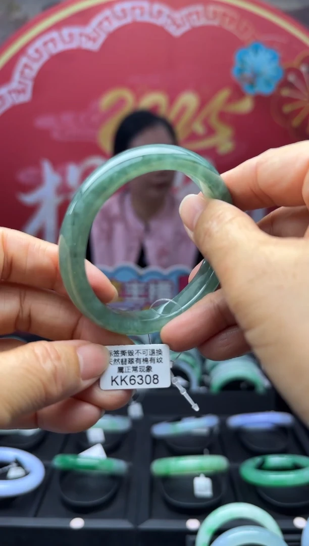 【闪购商品】翡翠手镯未镶嵌正圈53+ KK6308需包容退货扣一百
