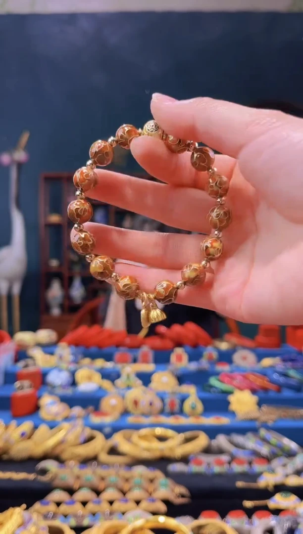 【闪购商品】景泰蓝手串1.0棕万花