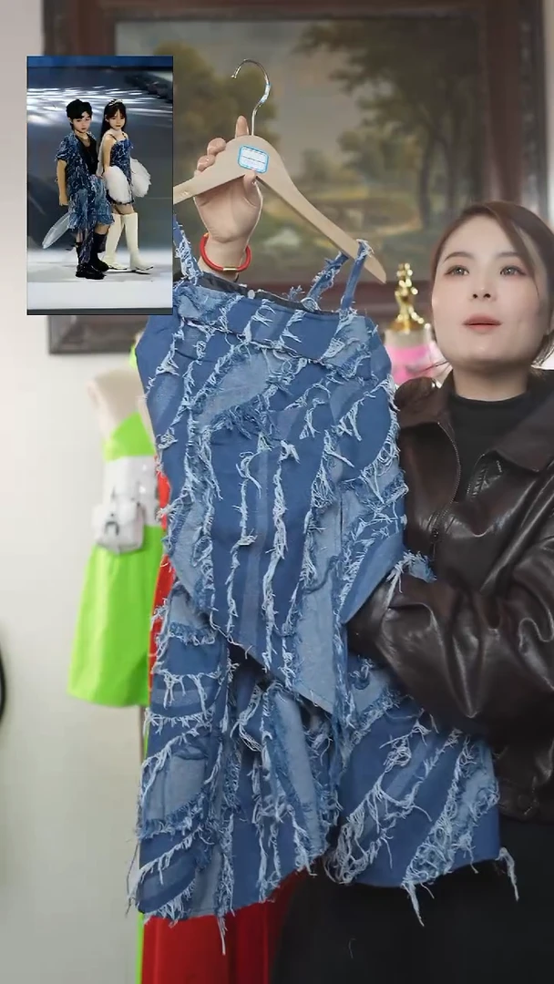 h****头150码牛仔吊带+蓬蓬裙艺桐轩儿童潮服