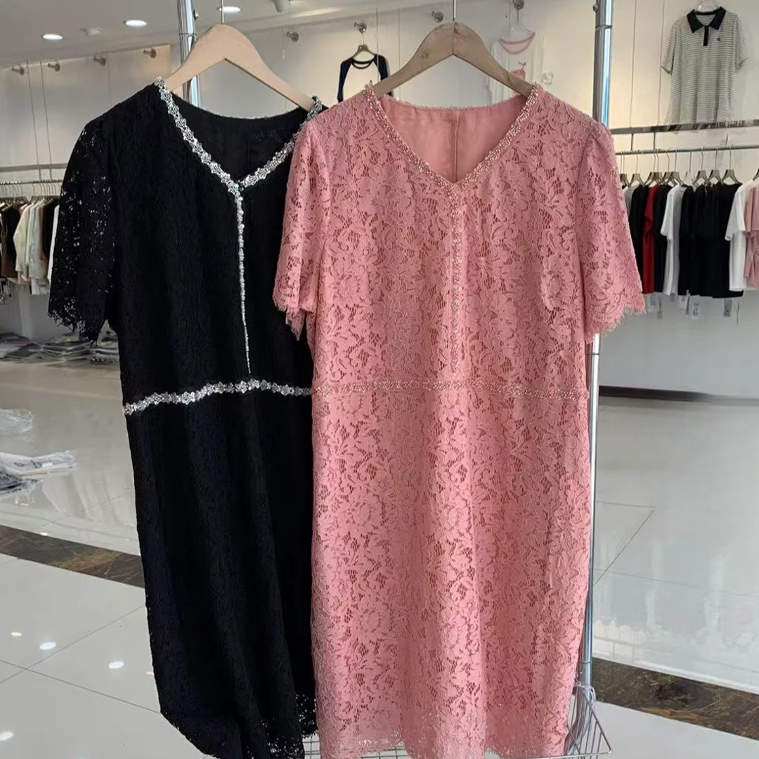 二姐家【敏】芮9312新款时尚蕾丝亮钻显气质连衣裙