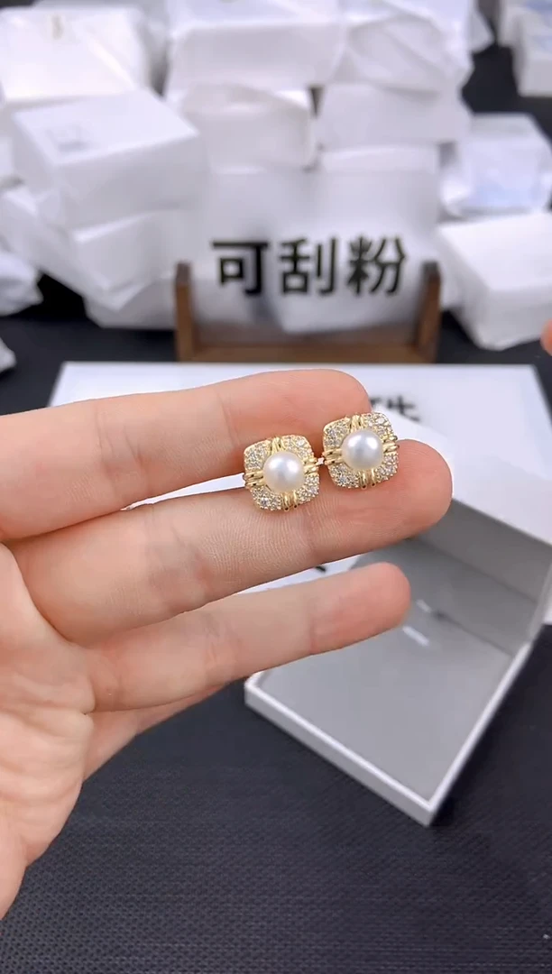 未镶嵌耳饰淡水珍珠ed1024