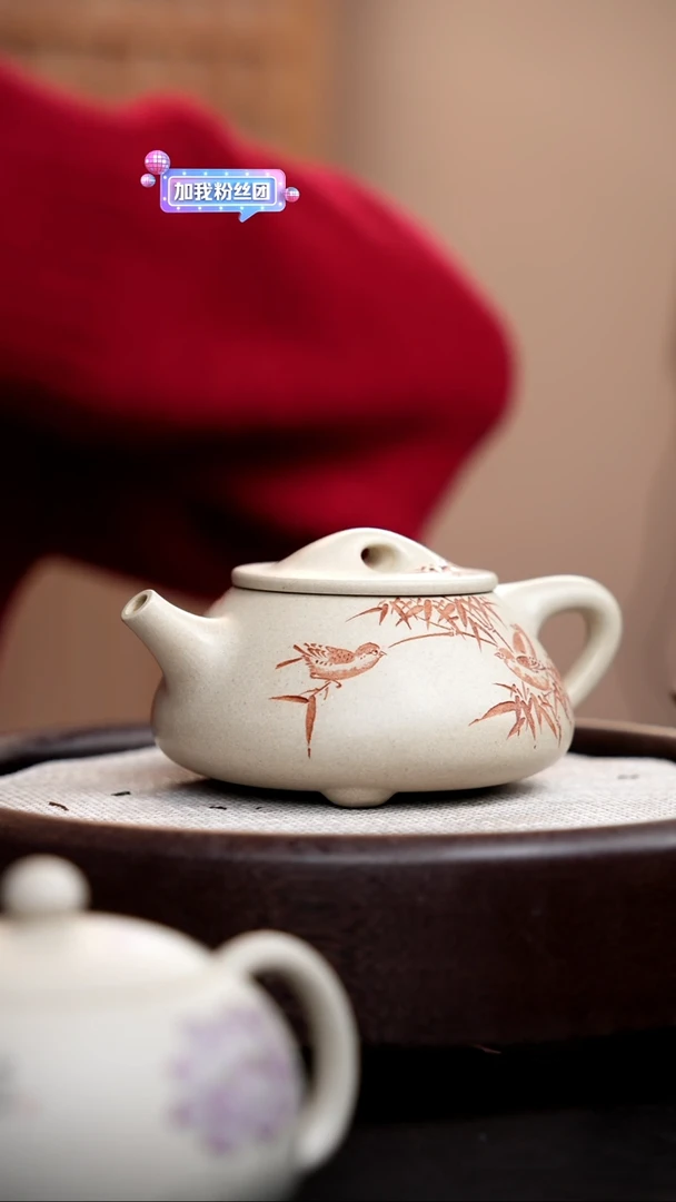 【闪购商品】紫砂茶壶白玉段景舟石瓢五子登科