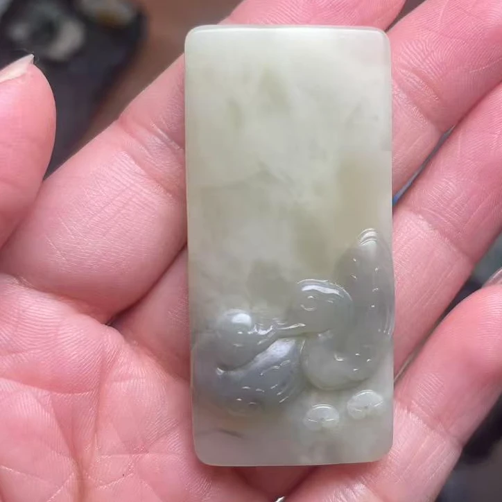 家棠珠宝天然和田玉挂件玉牌