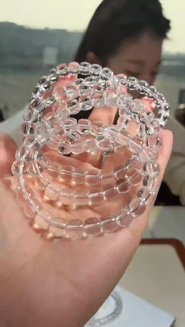 未镶嵌手链水晶8m白水晶算盘珠手链多样性发一