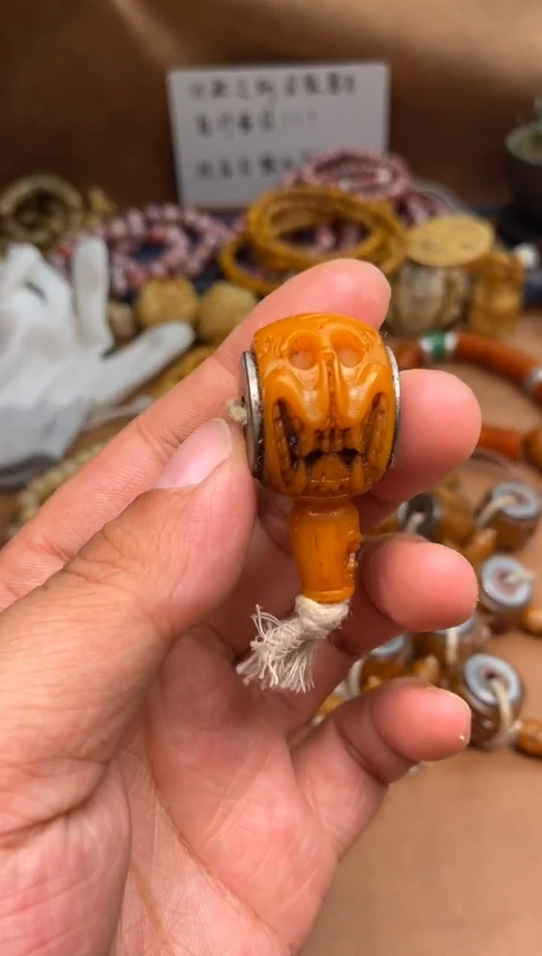 其他牛骨P509-马骨玉化三通-有棕裂