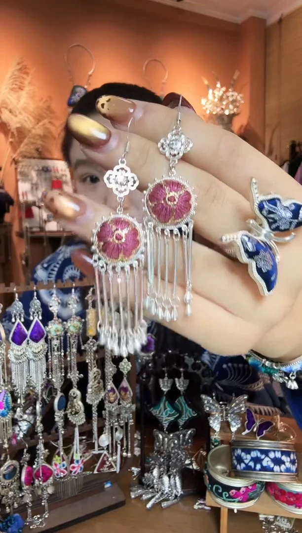 刺绣纯手工民族风耳环