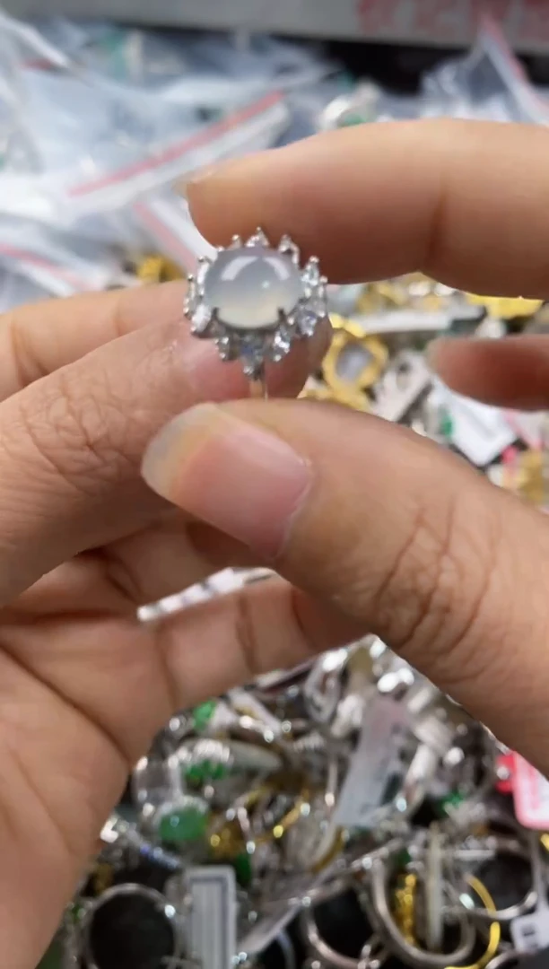 银S925镶嵌戒指翡翠111---7