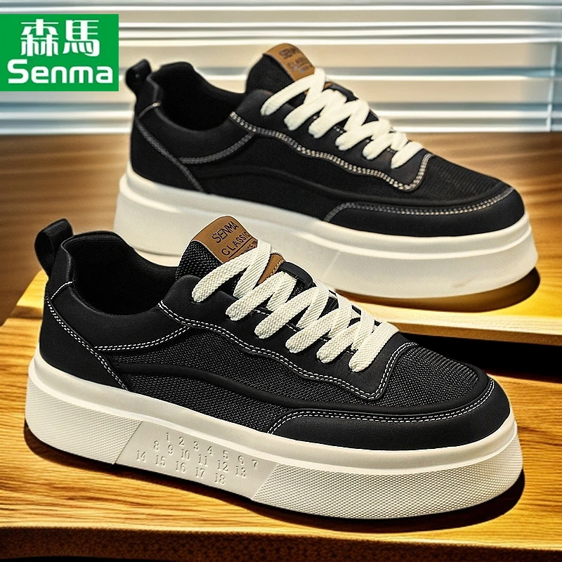 SENMA/森马正品男鞋夏季冰丝薄款透气网面潮牌时尚运动休闲板鞋男