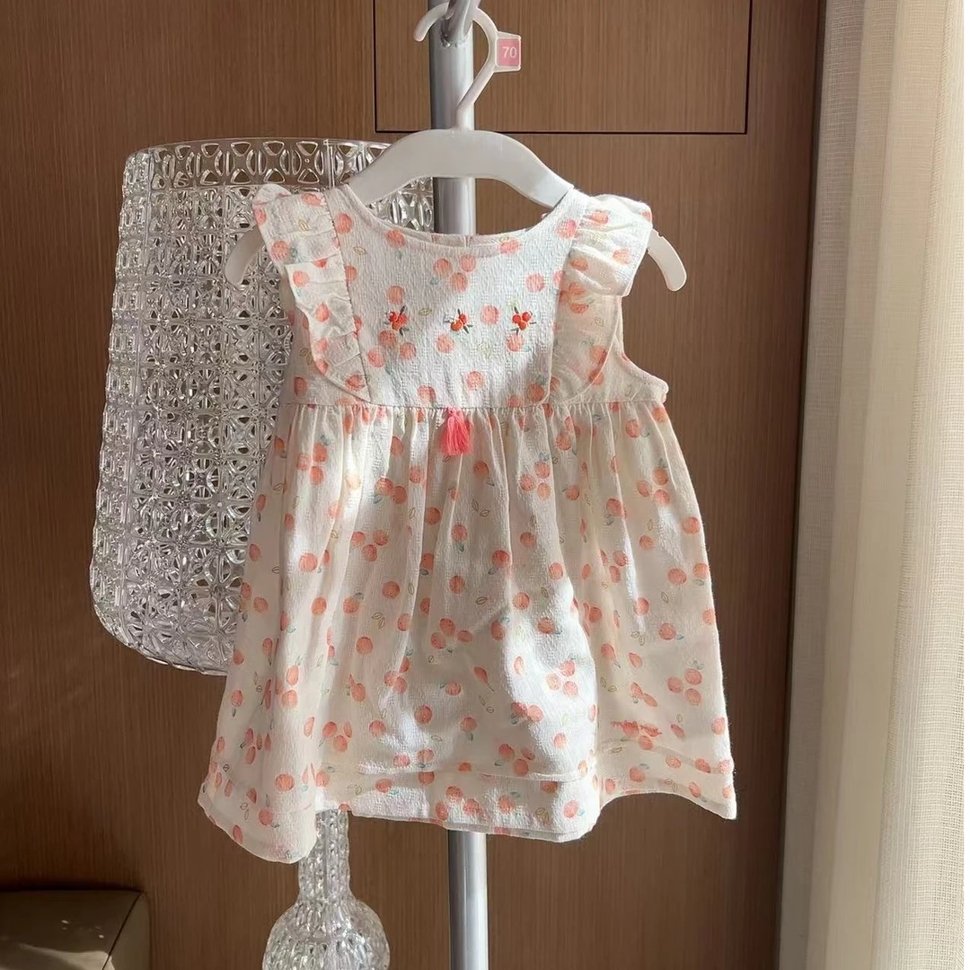 小星星 米白满印小橘子裙