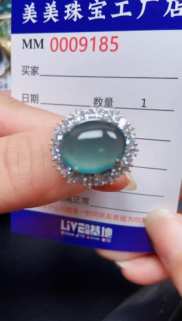 翡翠银S925镶嵌颈饰9185