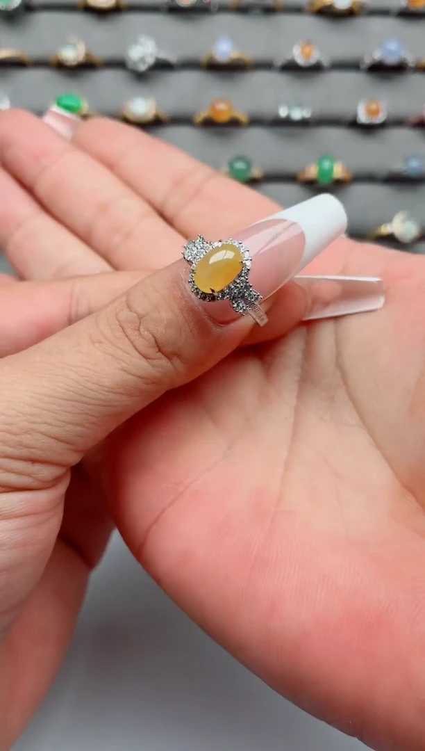 银S925镶嵌戒指翡翠.