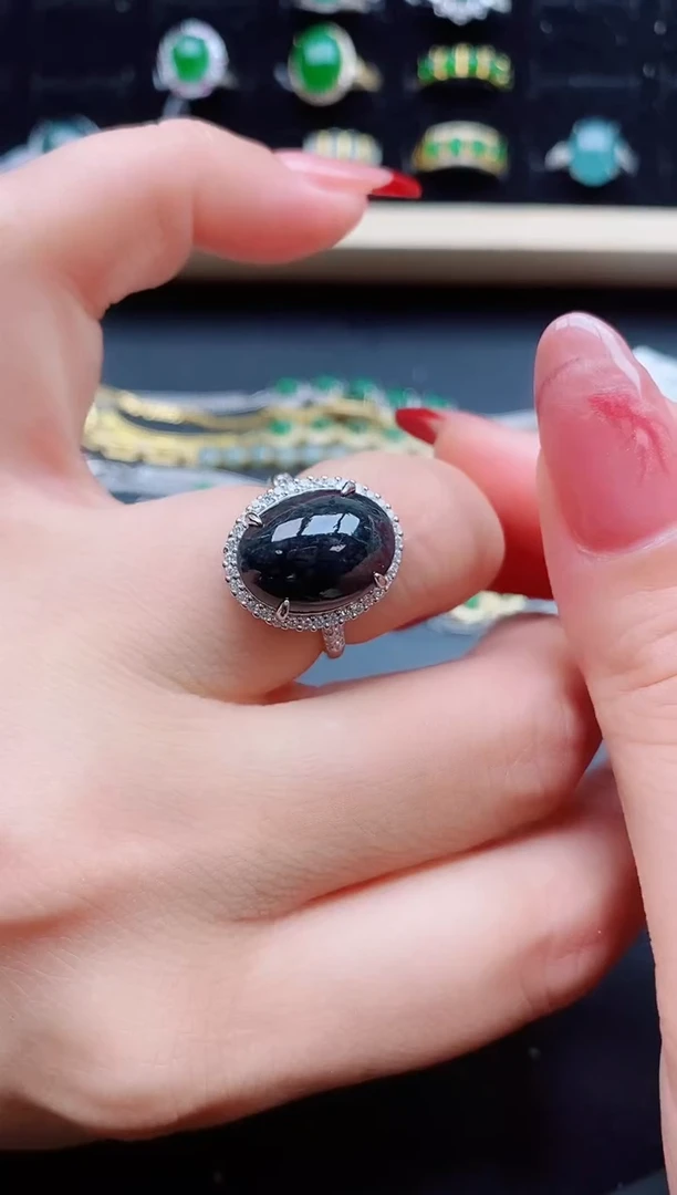 【闪购商品】翡翠戒指银S925镶嵌1321