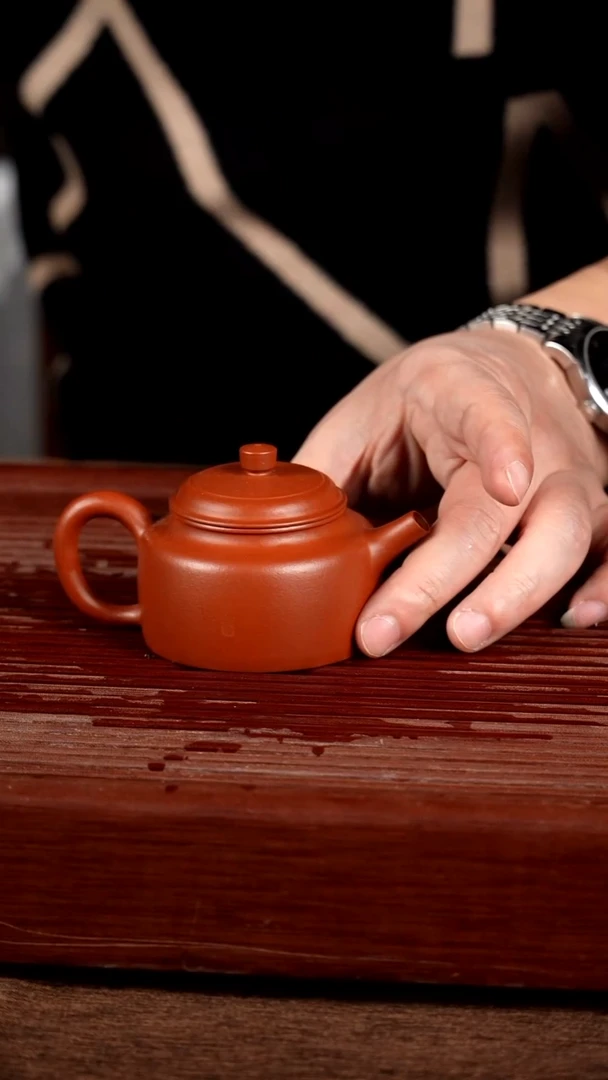 茶壶紫砂紫砂茶具宜兴紫砂茶具 朱泥德钟 约120CC