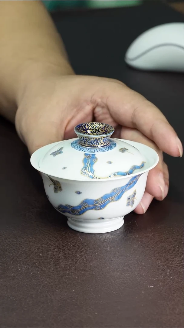 陶福利微瑕绽放盖碗不合缝