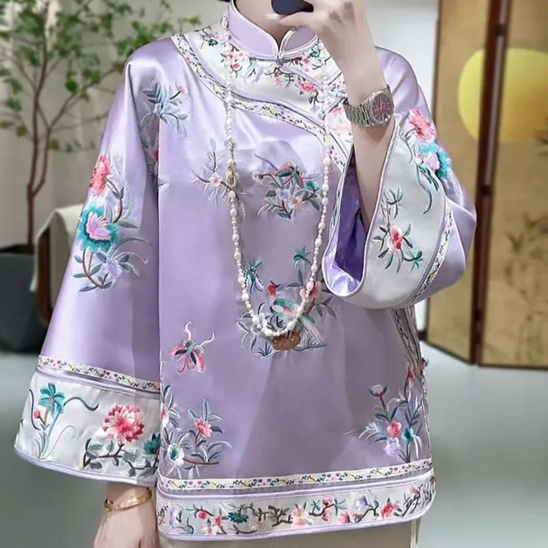 唐装中国风女装重工刺绣中式改良高端宽松复上衣2025A3788———瑶瑶