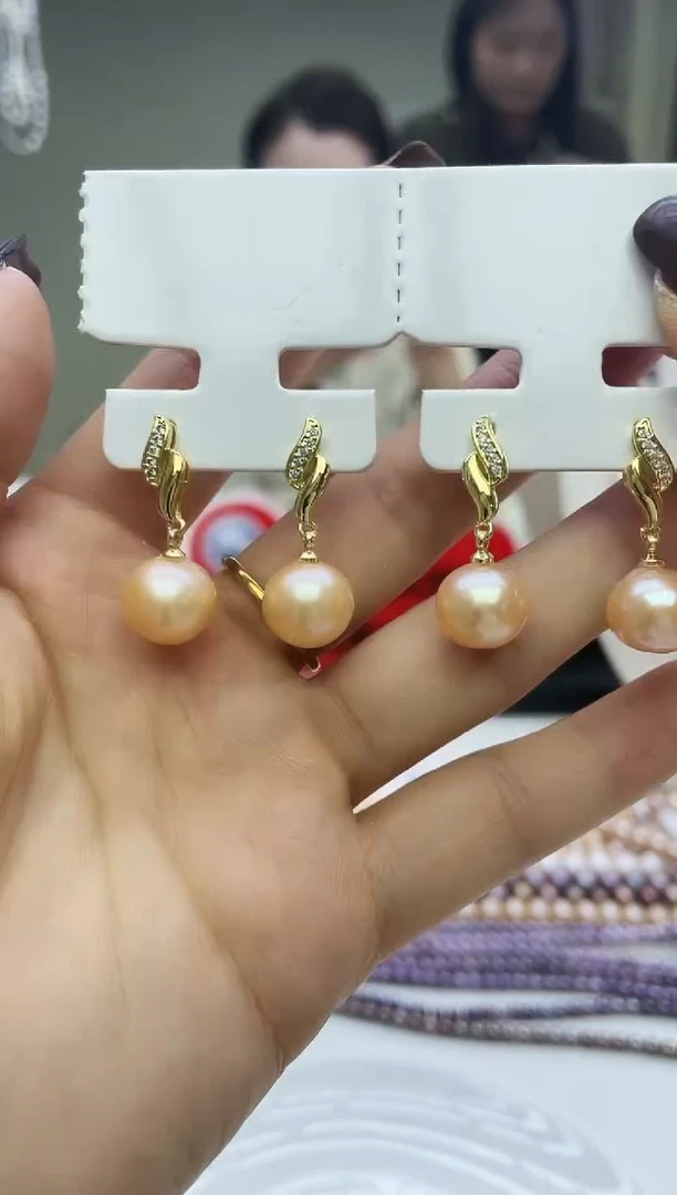 未镶嵌耳饰淡水珍珠中国红耳饰