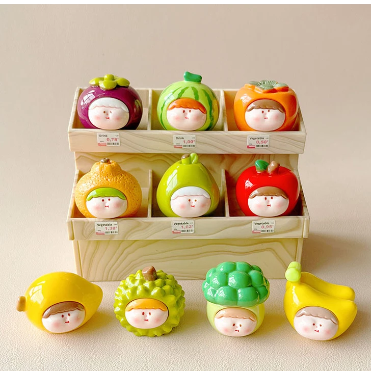 【双许愿+直播拆】水果李四萌粒盲袋树脂diy配饰钥匙扣挂件桌面摆件