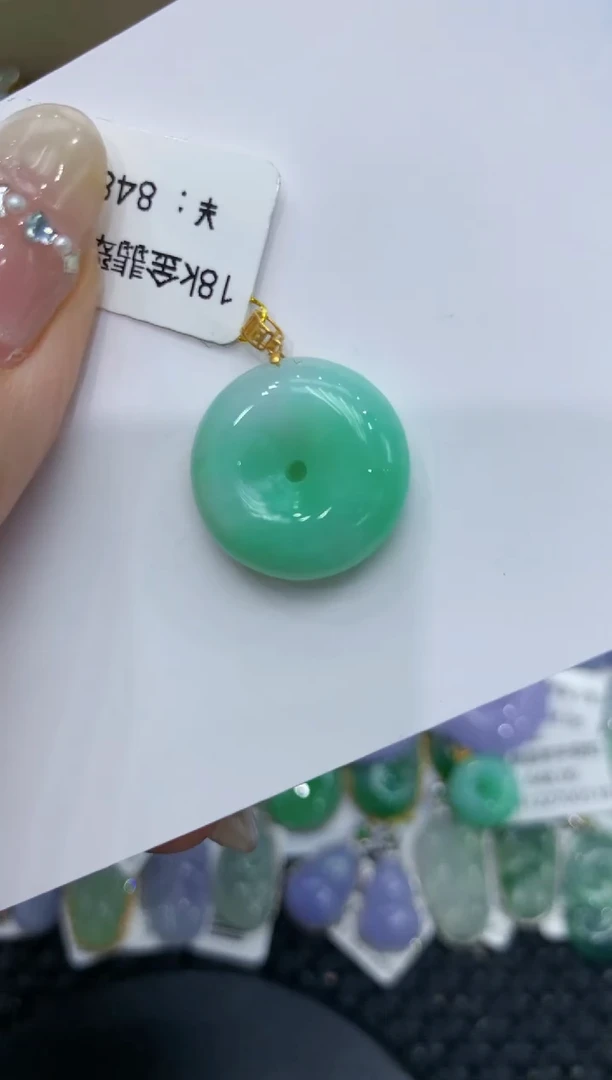 【闪购商品】翡翠颈饰18K金镶嵌222222222