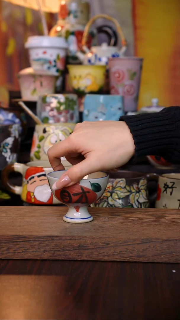 杯子陶泥垚手作 景德镇手工手绘陶瓷器物