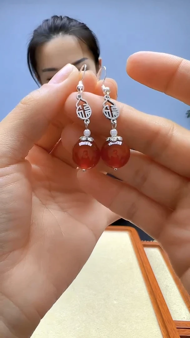 非金属珐琅非金属无高货diy劲饰圆珠耳钩