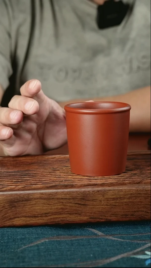 茶杯紫砂大红袍马蹄直筒